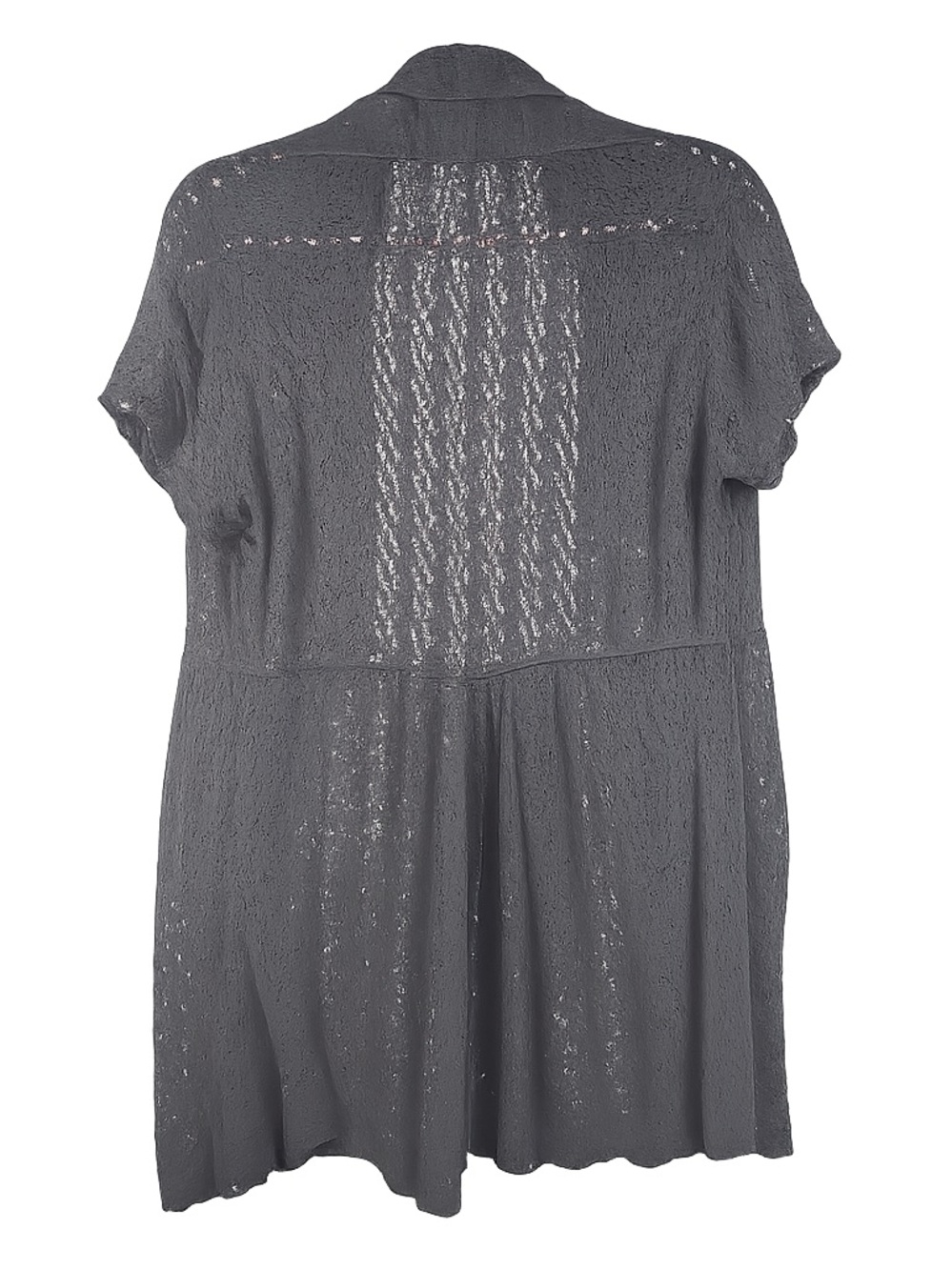 Black Lightweight Open Knit Boho Cardigan - Picture 4 of 5